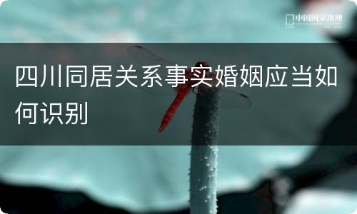 四川同居关系事实婚姻应当如何识别