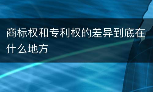 商标权和专利权的差异到底在什么地方