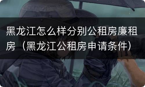 黑龙江怎么样分别公租房廉租房（黑龙江公租房申请条件）