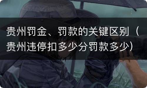 贵州罚金、罚款的关键区别（贵州违停扣多少分罚款多少）