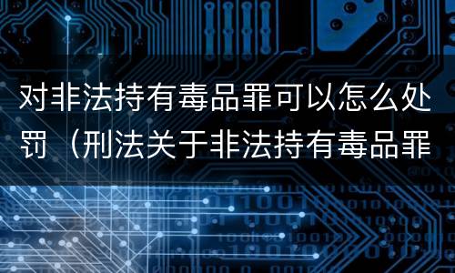 对非法持有毒品罪可以怎么处罚（刑法关于非法持有毒品罪的规定）