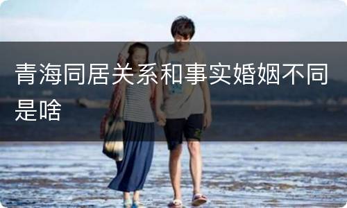 青海同居关系和事实婚姻不同是啥