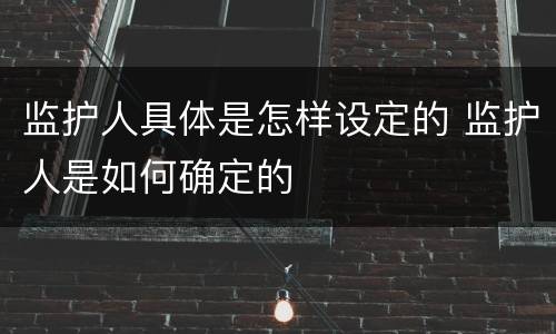 监护人具体是怎样设定的 监护人是如何确定的