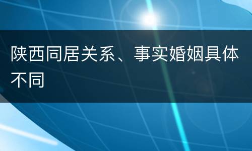 陕西同居关系、事实婚姻具体不同