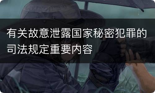 有关故意泄露国家秘密犯罪的司法规定重要内容