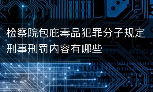 检察院包庇毒品犯罪分子规定刑事刑罚内容有哪些