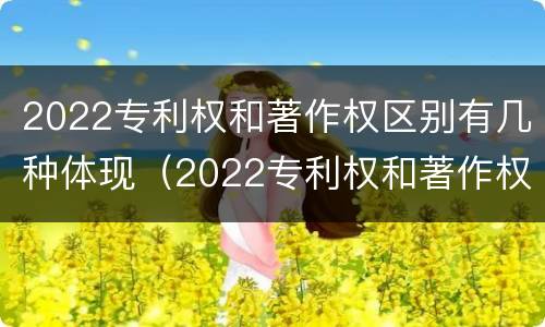 2022专利权和著作权区别有几种体现（2022专利权和著作权区别有几种体现在哪里）