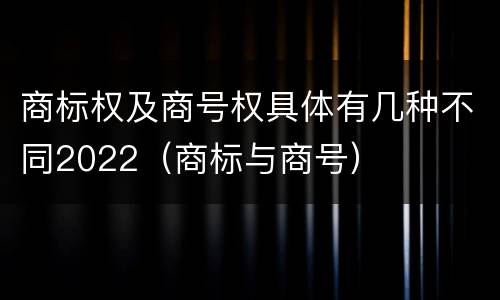 商标权及商号权具体有几种不同2022（商标与商号）