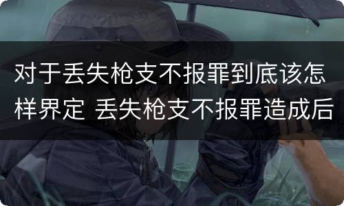 对于丢失枪支不报罪到底该怎样界定 丢失枪支不报罪造成后果