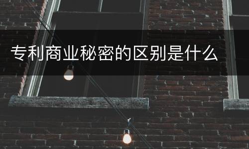 专利商业秘密的区别是什么