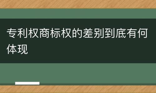 专利权商标权的差别到底有何体现