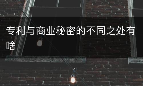 专利与商业秘密的不同之处有啥