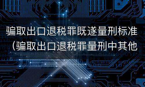 骗取出口退税罪既遂量刑标准（骗取出口退税罪量刑中其他严重情节）