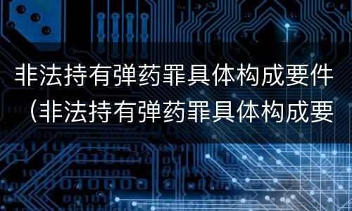 非法持有弹药罪具体构成要件（非法持有弹药罪具体构成要件包括）