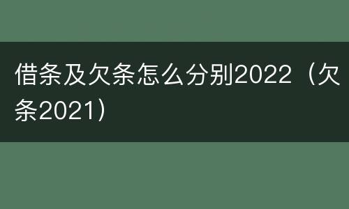 借条及欠条怎么分别2022（欠条2021）