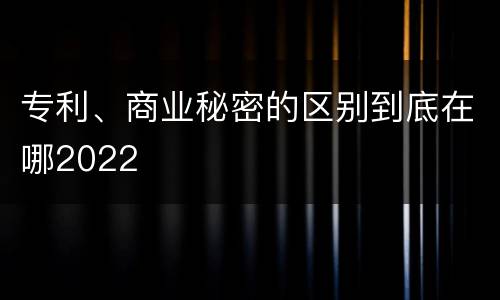 专利、商业秘密的区别到底在哪2022