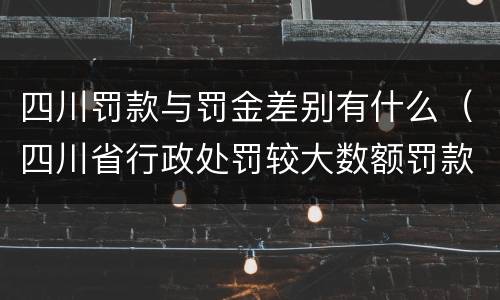 四川罚款与罚金差别有什么（四川省行政处罚较大数额罚款是多少）