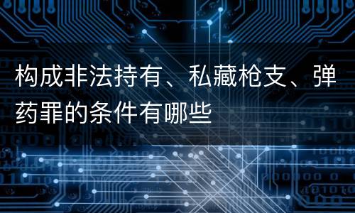 构成非法持有、私藏枪支、弹药罪的条件有哪些