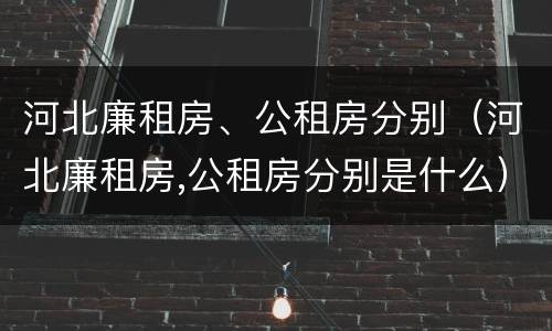 河北廉租房、公租房分别（河北廉租房,公租房分别是什么）