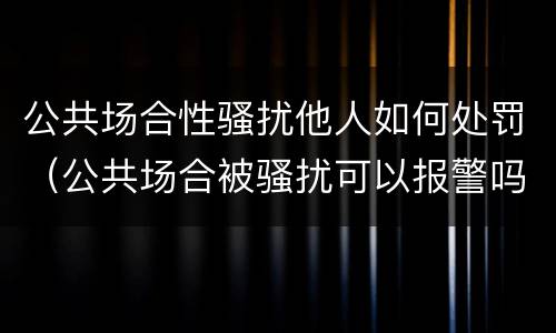 公共场合性骚扰他人如何处罚（公共场合被骚扰可以报警吗）