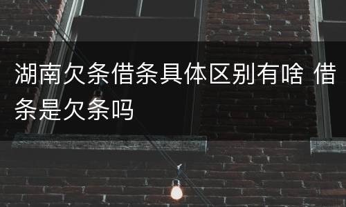 湖南欠条借条具体区别有啥 借条是欠条吗