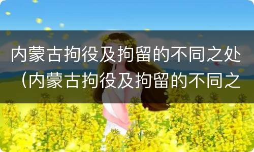 内蒙古拘役及拘留的不同之处（内蒙古拘役及拘留的不同之处有哪些）