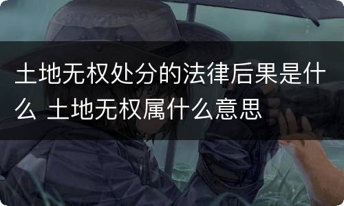 土地无权处分的法律后果是什么 土地无权属什么意思