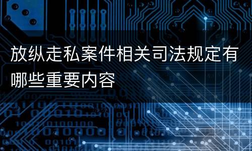 放纵走私案件相关司法规定有哪些重要内容