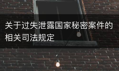 关于过失泄露国家秘密案件的相关司法规定