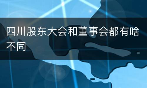 四川股东大会和董事会都有啥不同