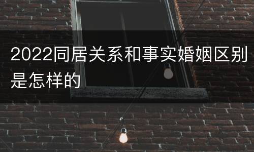 2022同居关系和事实婚姻区别是怎样的