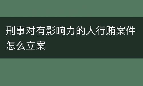 刑事对有影响力的人行贿案件怎么立案