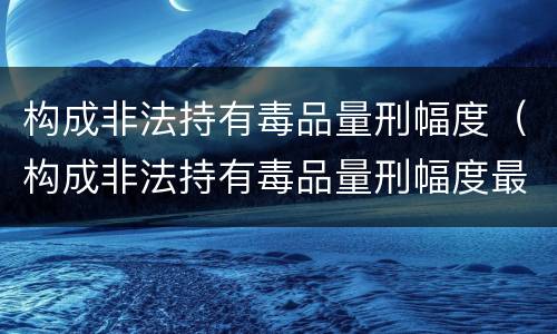 构成非法持有毒品量刑幅度（构成非法持有毒品量刑幅度最大的是）