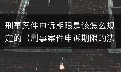 刑事案件申诉期限是该怎么规定的（刑事案件申诉期限的法律规定）