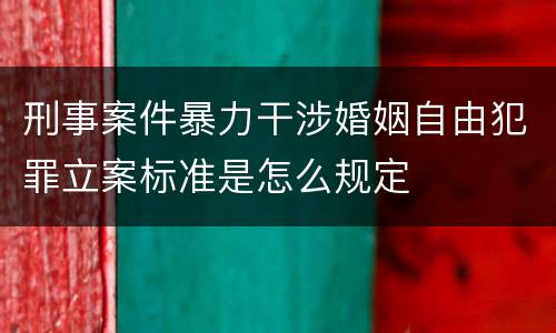 刑事案件暴力干涉婚姻自由犯罪立案标准是怎么规定