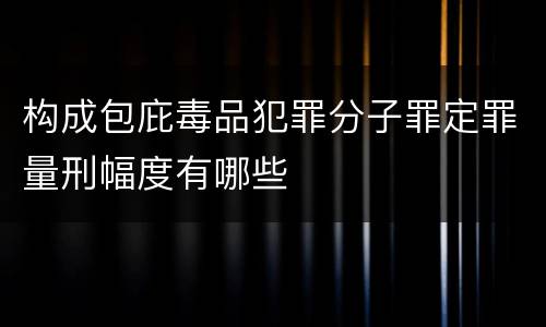 构成包庇毒品犯罪分子罪定罪量刑幅度有哪些