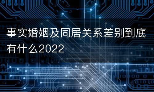 事实婚姻及同居关系差别到底有什么2022