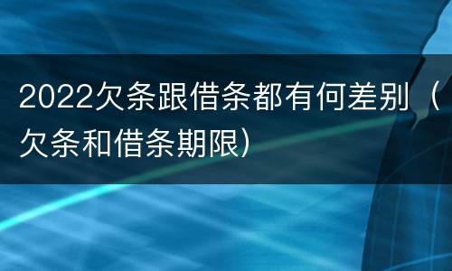 2022欠条跟借条都有何差别（欠条和借条期限）