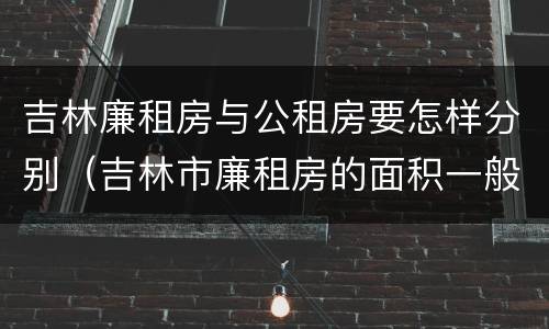 吉林廉租房与公租房要怎样分别（吉林市廉租房的面积一般多大）