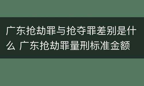 广东抢劫罪与抢夺罪差别是什么 广东抢劫罪量刑标准金额