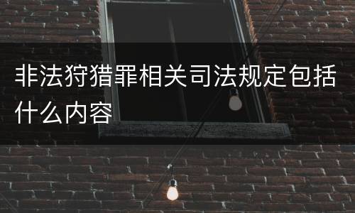 非法狩猎罪相关司法规定包括什么内容