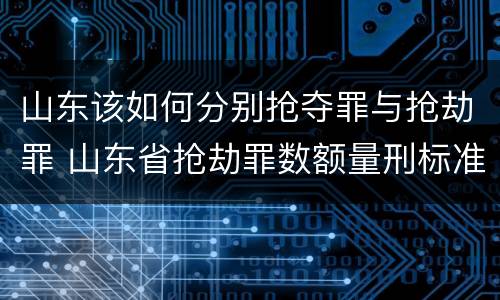 山东该如何分别抢夺罪与抢劫罪 山东省抢劫罪数额量刑标准