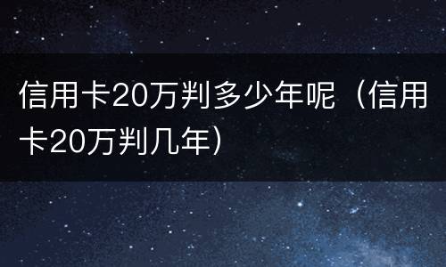 信用卡20万判多少年呢（信用卡20万判几年）