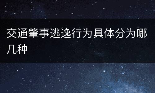 交通肇事逃逸行为具体分为哪几种