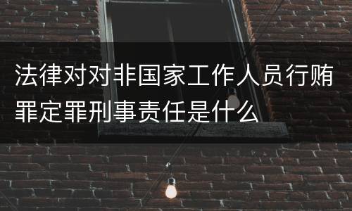 法律对对非国家工作人员行贿罪定罪刑事责任是什么