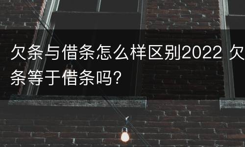 欠条与借条怎么样区别2022 欠条等于借条吗?