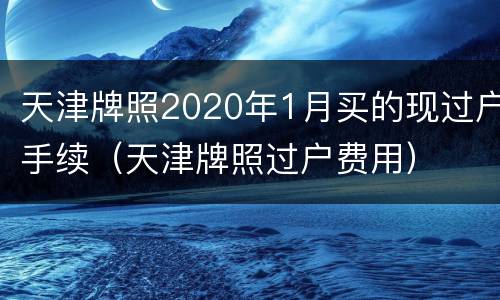 天津牌照2020年1月买的现过户手续（天津牌照过户费用）