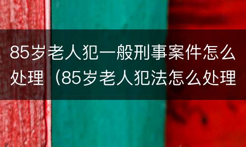 85岁老人犯一般刑事案件怎么处理（85岁老人犯法怎么处理）