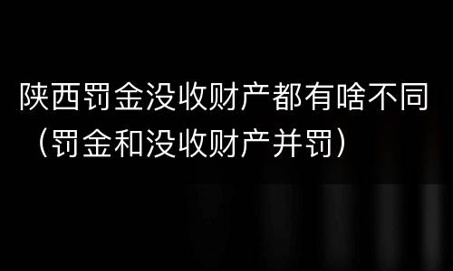 陕西罚金没收财产都有啥不同（罚金和没收财产并罚）