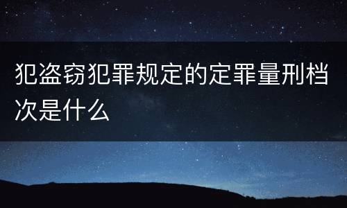 犯盗窃犯罪规定的定罪量刑档次是什么